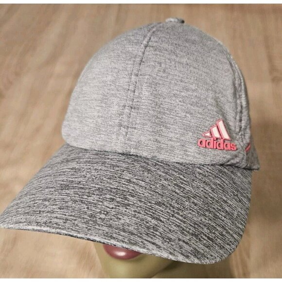 Adidas Womens Climalite Golf Hat Cap Gray Pink Adjustable Strap Back - Picture 1 of 7